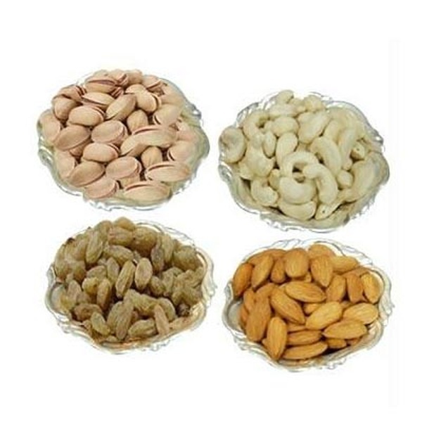 Dry Fruits in Silver Bowl