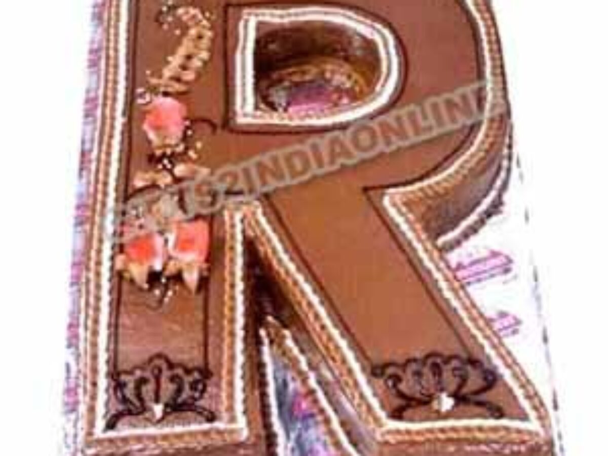 Celebrate birthday with 1st letter R - Cake for you