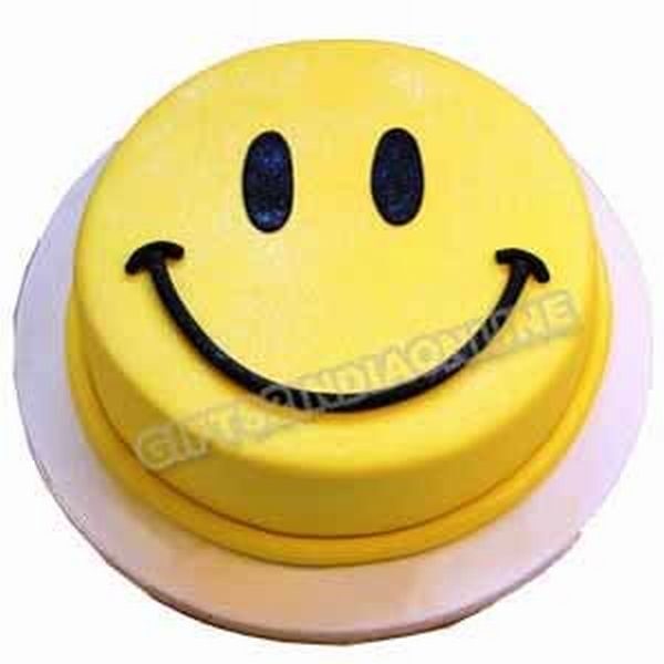 Eggless Smiley Cake