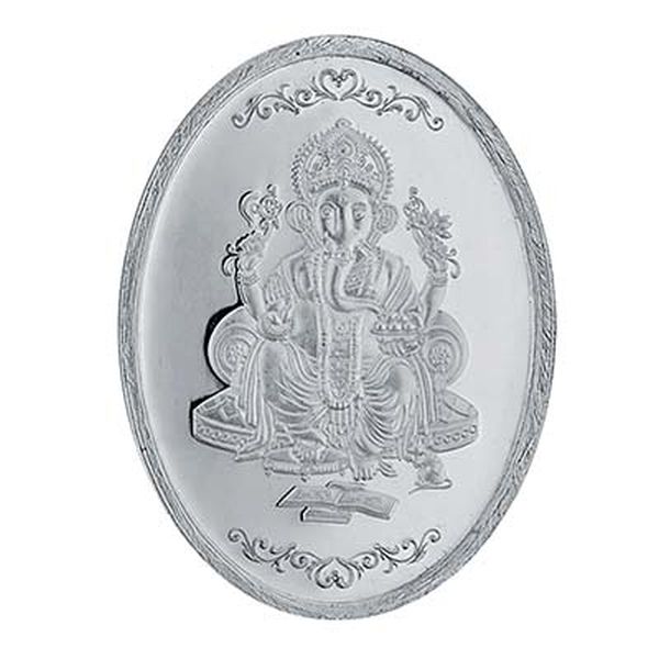 10 Gm Ganesh Oval Silver Coin