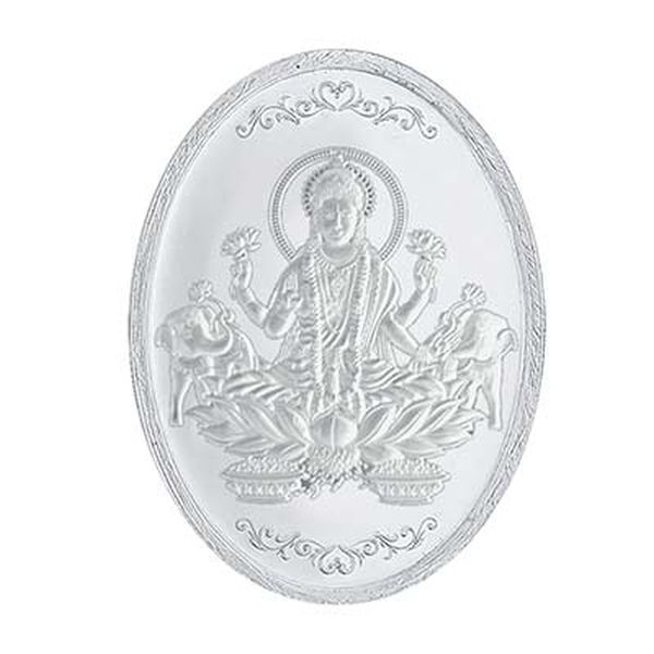10 Gm Laxmi Oval Silver Coin