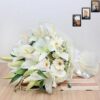 12 white gerberas and 3 stems of white Oriental Lilies