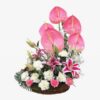 Pink anthuriums, Stem Pink  Lilies, carnations