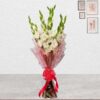 Bouquet of 12 White Gladiolus