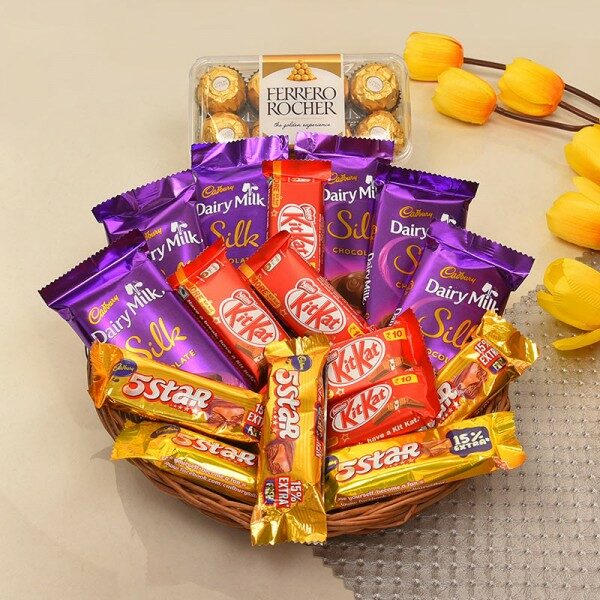 Valentine Chocolate Gift in Basket